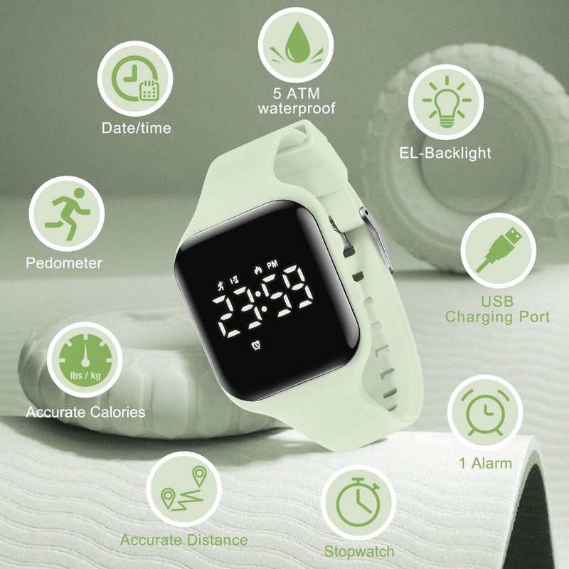A ALPS Kids Watches for Girls Boys Digital Sport Watch with Step Counter Pedometer Vibration Alarm Clock, No App Waterproof Fitness Tracker Kids Watch Boys Girls Teens Students Ages 5-16 - Image 5